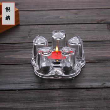 耐熱花茶壺玻璃壺茶具配件圓形心形水晶玻璃底座加熱器蠟燭暖茶器