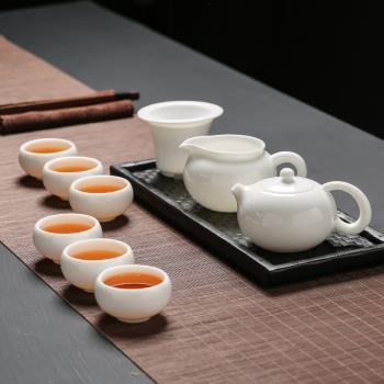 晨翔 羊脂玉瓷功夫茶具套裝家用德化白瓷茶具泡茶器茶壺茶杯整套
