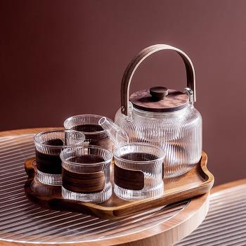 茶壺泡茶壺煮茶器玻璃水壺耐熱茶杯花茶壺中式功夫茶具套裝家用