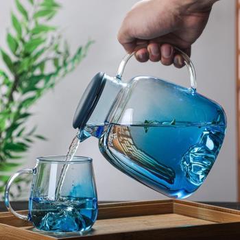 玻璃水壺日式家用耐高溫大容量冷飲熱創意輕奢涼白開杯子茶壺套裝
