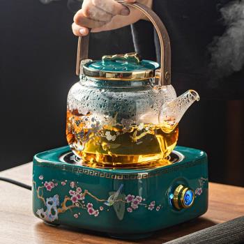 蒸煮茶壺耐高溫玻璃煮茶器電陶爐家用功夫茶具全自動燒水泡茶套裝