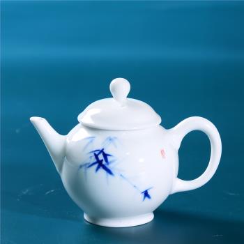 釉下手繪泡茶壺小茶壺陶瓷家用功夫泡茶器一人用日式沖茶壺單壺