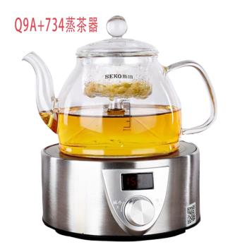 新功734蒸汽醒茶泡茶耐高溫玻璃煮茶器噴淋式普洱茶壺電陶爐家用