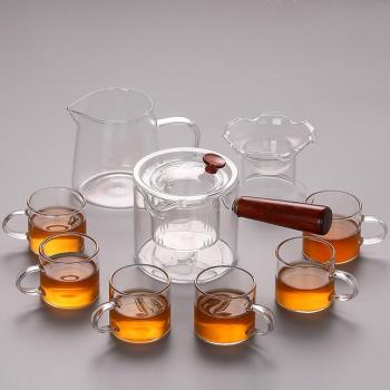 玻璃茶具套裝功夫茶杯透明家用簡約現代花紅茶壺過濾泡茶器耐高溫