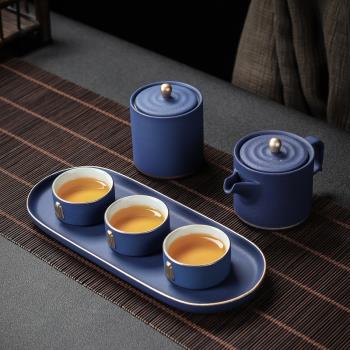 舊望格家用辦公簡約日式粗陶茶具套裝陶瓷茶杯茶壺整套創意伴手禮