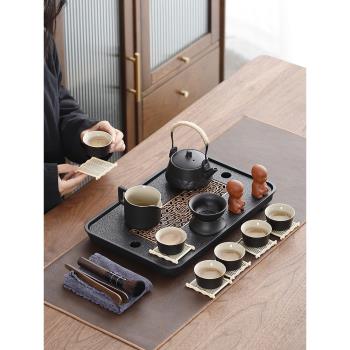 功夫茶具套裝家用中式客廳陶瓷喝茶茶壺茶杯簡約儲水式小茶盤整套