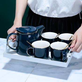陶瓷茶壺歐式全手工描金過濾網家用無鉛酒店餐廳用桌面大毫升單壺