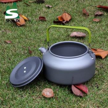 山笛戶外便攜鋁燒水壺0.8L 1.2L 1.6L野營便攜咖啡壺野餐燒水茶壺