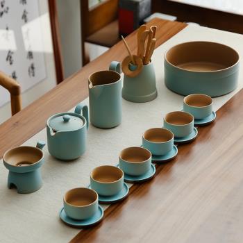 博耀日式粗陶家用功夫茶具套裝辦公陶瓷簡約茶壺茶杯整套泡茶壺