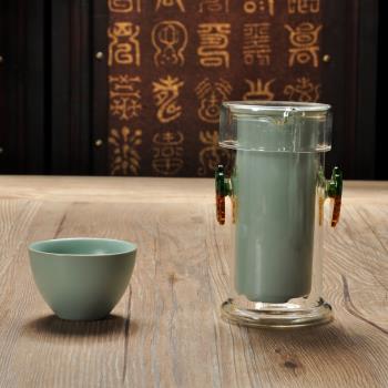 汝瓷紅茶泡茶器哨子汝窯茶壺茶杯耐熱玻璃陶瓷功夫茶具綠茶沖茶器
