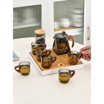 小套功夫茶具套裝家用客廳簡約玻璃泡茶壺茶杯茶盤辦公室會客禮盒