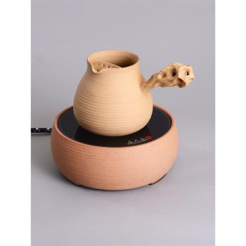 純手工陶壺罐罐茶煮茶器側把烤茶壺家用圍爐煮茶一套電陶爐養生壺