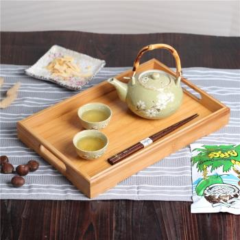 日式托盤 長方形竹制茶托盤實木 茶壺托盤功夫茶道茶具茶盤