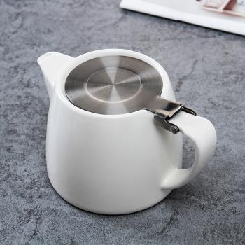 家用茶壺陶瓷單壺帶過濾網辦公泡茶水壺大碼酒店餐廳茶壺茶杯套裝
