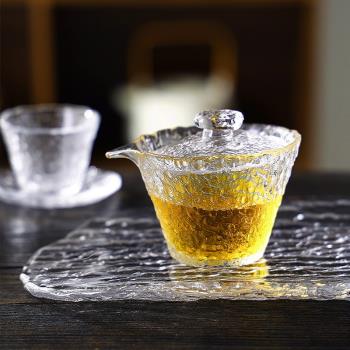 冰露玻璃蓋碗茶壺功夫茶具套裝大容量大號泡茶壺公杯家用整套茶杯