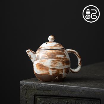 記今朝復古創意日式粉引陶瓷茶壺