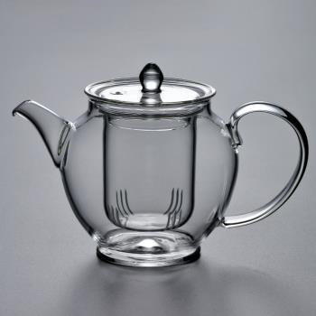 世器玻璃透明帶過濾立式內膽茶壺