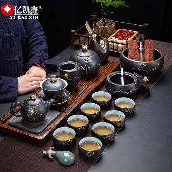 億凱鑫功夫茶具套裝復古家用客廳創意簡約茶壺杯整套辦公室泡茶器
