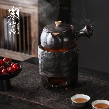 寒山居側把煮茶壺手工陶瓷耐熱燒水壺普洱花果茶煎藥炭火爐急須壺