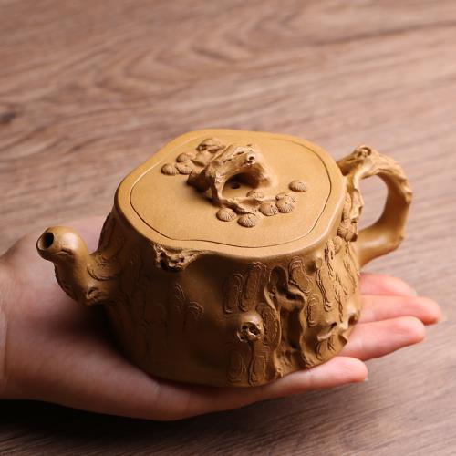 宜興原礦紫砂壺松樁壺樹樁仿生器花器純手工名家白英飛泡茶壺茶具|茶壺