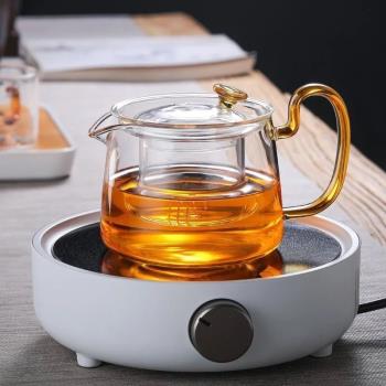 煮茶器耐熱玻璃電陶壺煮黑茶白茶普洱玻璃茶具茶壺側把迷你泡茶壺