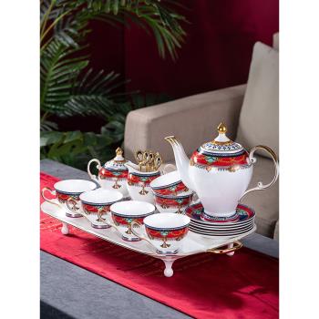 輕奢高檔茶杯茶壺骨瓷茶具套裝家用高檔實用待客閨蜜下午茶具套裝
