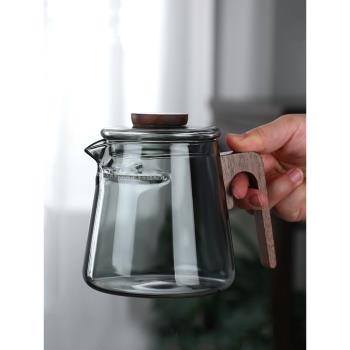 茶壺加厚玻璃泡茶壺月牙過濾家用茶水壺花茶壺耐高溫沏煮茶器單壺