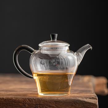 舊望格大號彩把玻璃壺家用辦公功夫茶具泡茶壺耐高溫過濾煮茶單壺