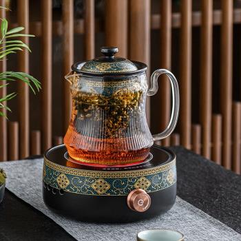 煮茶器電陶爐陶瓷煮茶壺套裝玻璃茶爐全自動家用泡茶器黑白茶普洱