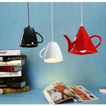 北歐創意個性飯店咖啡廳樹脂杯子茶壺吊燈現代簡約奶茶店吧臺吊燈