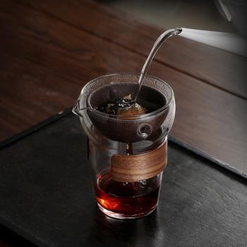 小青柑專用泡茶壺茶水分離無孔過濾高檔沖茶器玻璃一人用耐熱茶具