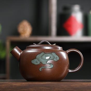 青瓷茶壺單壺龍泉手工祥云陶瓷帶過濾泡茶功夫茶具小號中式復古
