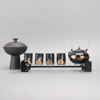 新中式陶瓷茶具套裝茶壺茶杯茶盤擺件茶幾茶室書房樣板間軟裝飾品