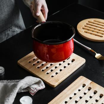 日式橡木鏤空瀝水碗墊餐具