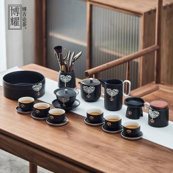 輕奢高檔功夫茶具小套裝家用現代客廳陶瓷泡茶壺茶杯整套禮盒裝
