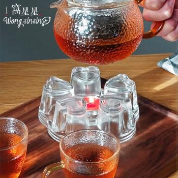 耐熱玻璃蠟燭保溫底座圓形茶具