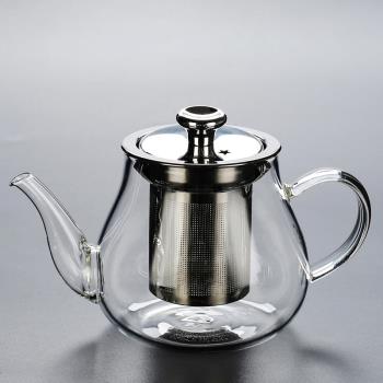 馨玉坊耐熱玻璃茶具煮茶壺大號過濾耐高溫家用簡約泡花茶壺沖茶器