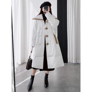 中長款寬松水貂毛領皮草羽絨服