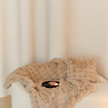 北歐輕奢保暖仿皮草毯子沙發臥室飄窗毯柔和親膚毛毯軟糯秋冬毯子