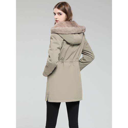 2025新款整貂皮大衣尼克服水貂毛內膽海寧中長款派克服皮草外套女