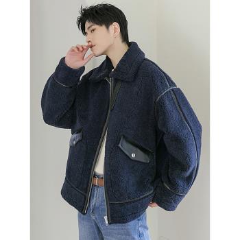 皮毛一體外套男羊剪絨24冬新款海寧真皮真毛男士皮草夾克潮流帥氣