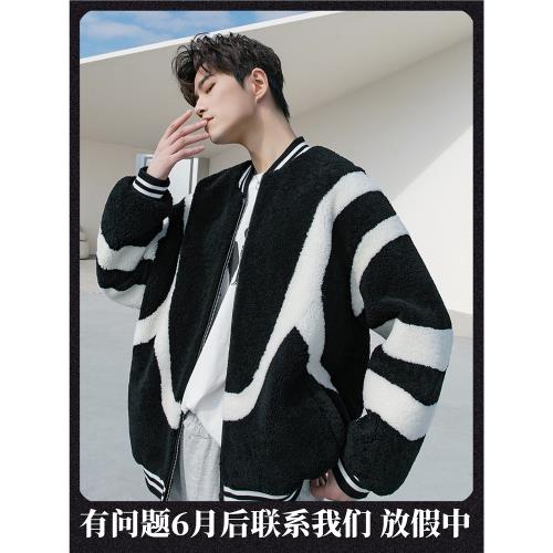 皮毛一體男外套羊剪絨真皮真毛皮草大衣2025新款冬季綿羊皮夾克潮