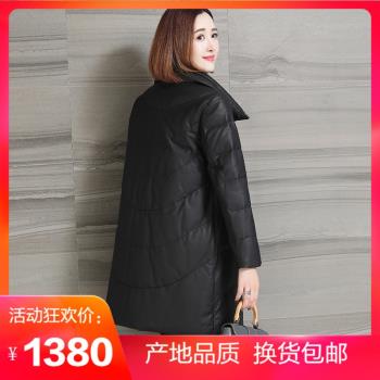 2024秋冬新款真皮皮衣女裝羽絨服中長款海寧皮草大衣風衣外套韓版