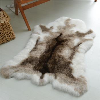 芬蘭馴鹿椅墊整張地墊長毛仿真皮草毯子動物皮毛獸皮毛絨坐墊地毯