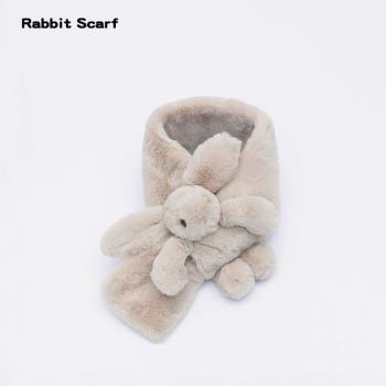 兒童可愛兔子男孩卡通毛毛圍巾