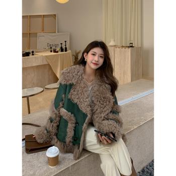 吉爾家 挪威森林 2024新款托斯卡納捲毛加厚皮毛一體皮草女外套冬