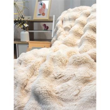 冬天超厚兔毛蓋毯毛毯沙發毯雙層加厚冬季兔絨皮草秋冬珊瑚絨加絨