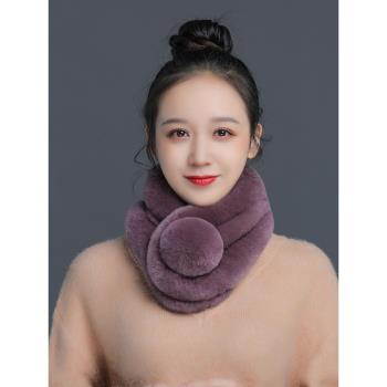 皮草兔毛女冬季韓版時尚學生圍巾