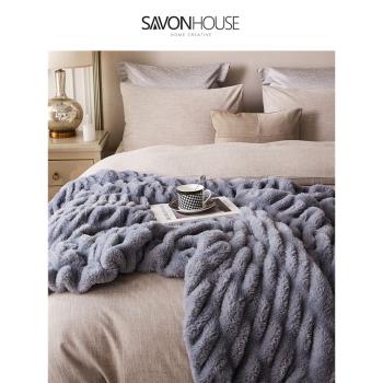 床上仿皮草兔毛毯子辦公室沙發午睡小毯子秋冬披肩蓋毯單人小被子