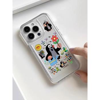 鼴鼠的故事日本周邊亞克力適用iphone14promax蘋果13手機殼新款12pro創意卡通14pro女款13promax矽膠11手機套